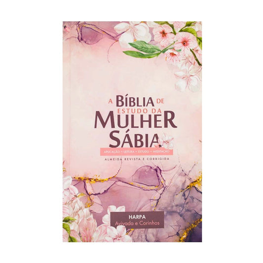 A Bíblia De Estudo Da Mulher Sábia RC Capa Dura Purple Flower Com Harpa Avivada E Corinhos-Pre venda entrega a partir de 28/5