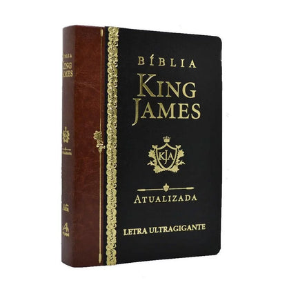 Bíblia King James Atualizada | KJA | Letra Ultra Gigante | Capa Preta e Marrom