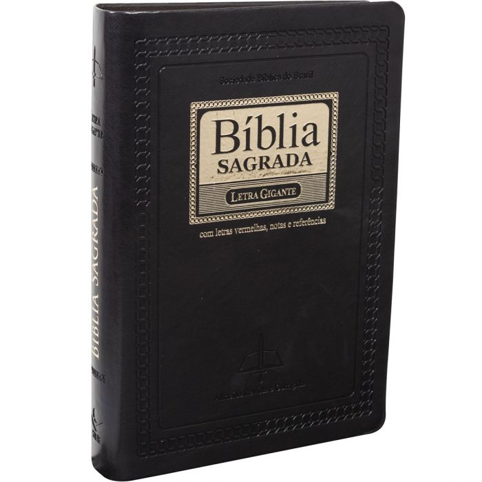 Bíblia Sagrada Letra Gigante com indice Almeida Revista e Corrigida Preta Nobre