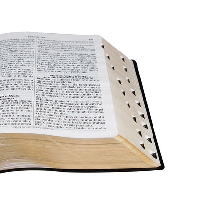 Bíblia Sagrada Letra Gigante com indice Almeida Revista e Corrigida capa couro Bonded