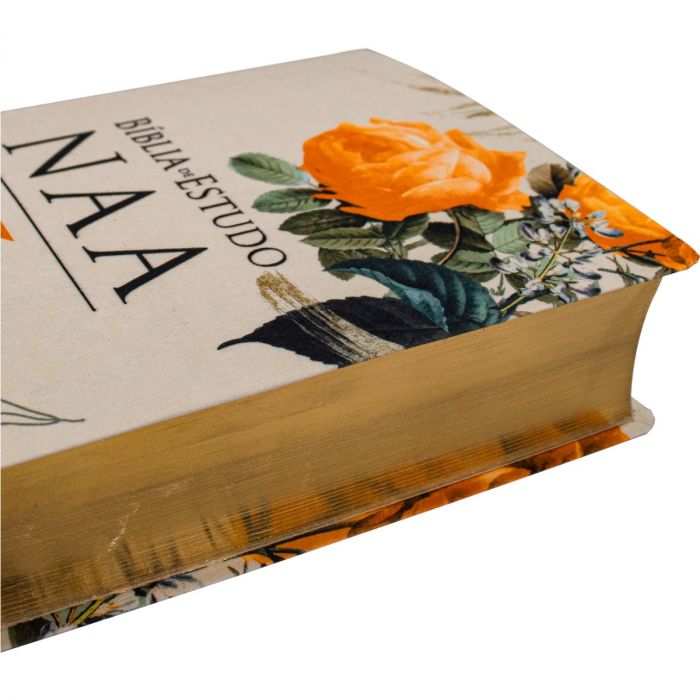 Bíblia de Estudo NAA capa flores -
