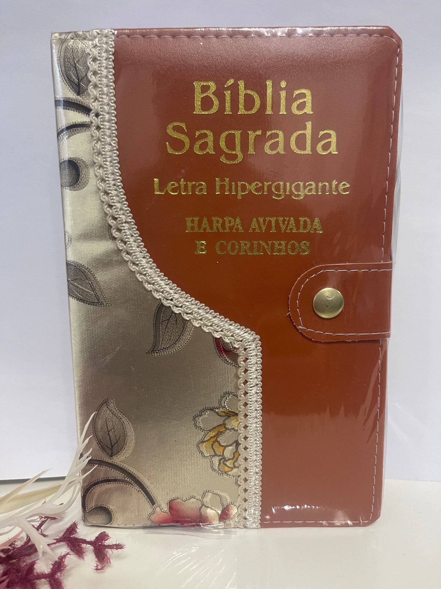 Bíblia Sagrada RC Letra hipergigante Com Harpa avivada e corinhos ziper e caneta