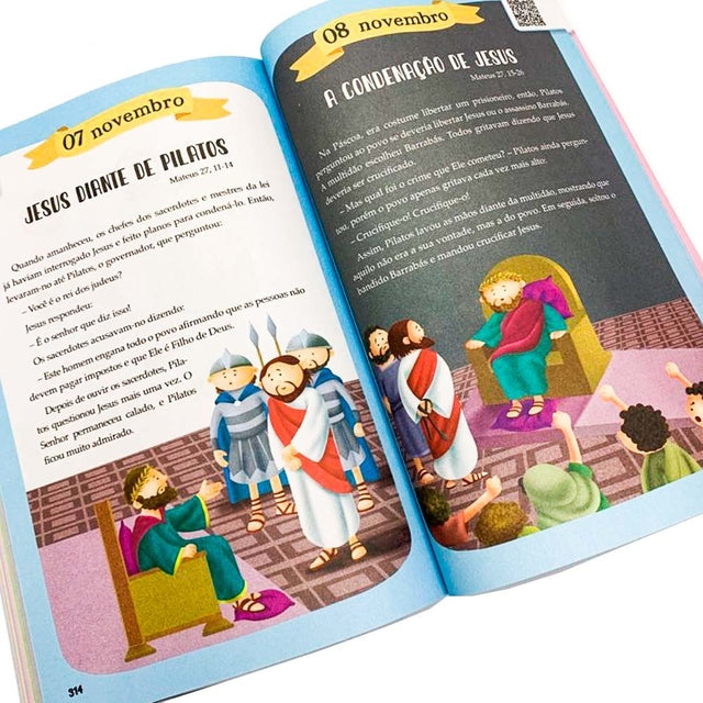 Livro Infantil 365 Histórias Bíblicas Narradas com Carinho - Ciranda Cultural
