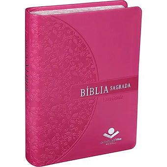 Bíblia Sagrada Letra Grande Almeida Revista e Atualizada - Pink